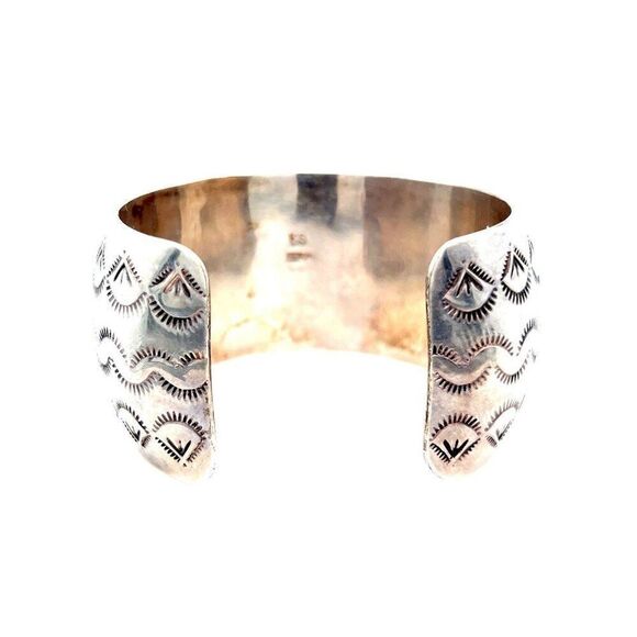 Sterling Silver Native American Thick Cuff - Picture 4 of 7